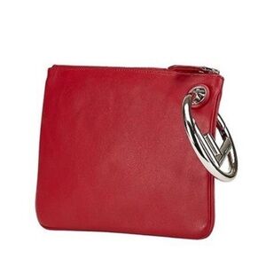 Fendi Red Leather Clutch